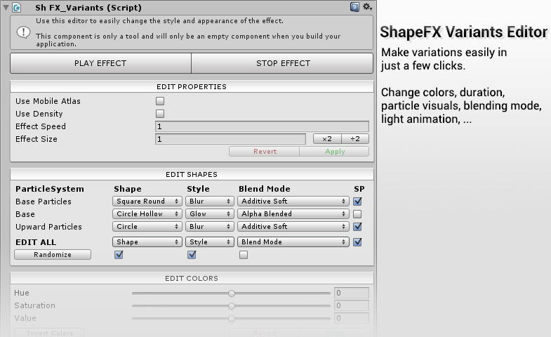 Variants Editor